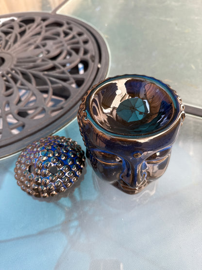 Wax Melter - Buddha Head - Midnight Blue